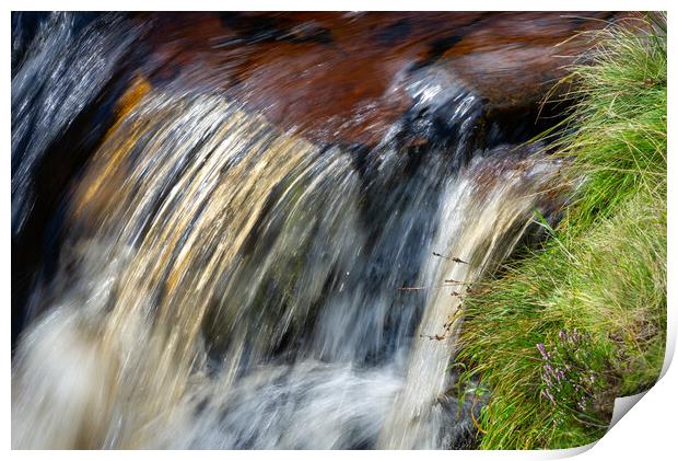 Clear water in a moorland stream Print by Andrew Kearton