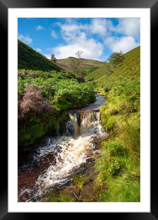 Waterfall at Fairbrook, Derbyshire Framed Mounted Print by Andrew Kearton