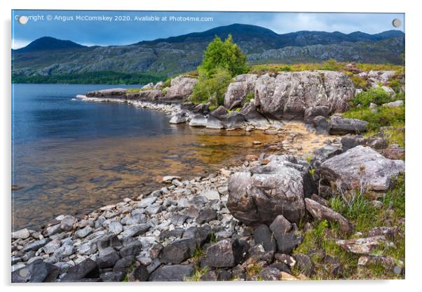 Rocky shoreline of Loch Maree Acrylic by Angus McComiskey