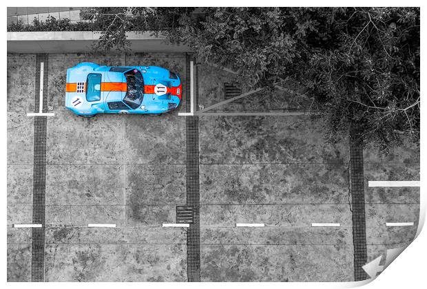 Ford GT40 Colour popped Print by Perry Johnson