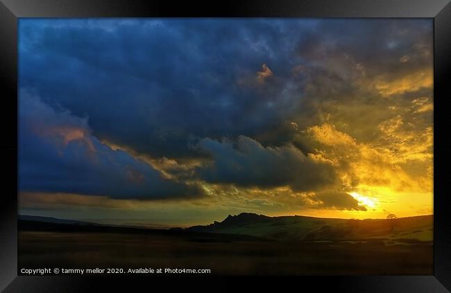 Majestic Sunset over The Roaches Framed Print by tammy mellor