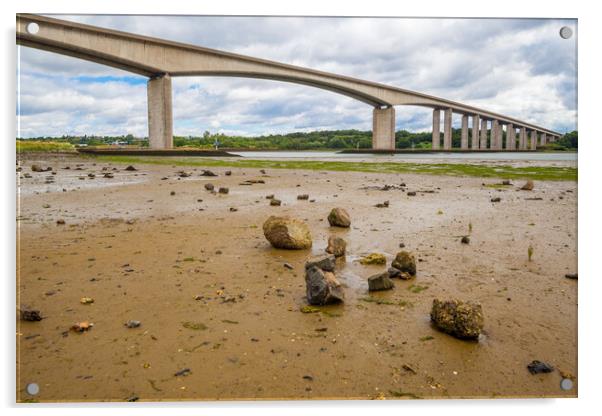 Orwell Bridge Ipswich Acrylic by Kevin Snelling