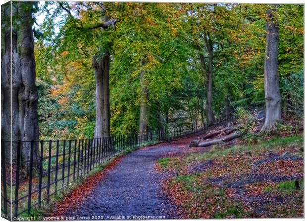 Dawsholm Park Glasgow in Autumn Canvas Print by yvonne & paul carroll