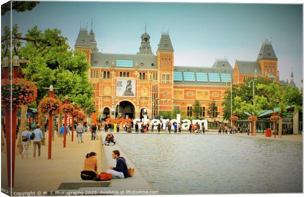 The Rijksmuseum in Amsterdam.  Canvas Print by M. J. Photography