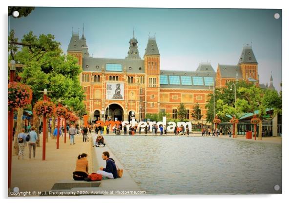 The Rijksmuseum in Amsterdam.  Acrylic by M. J. Photography