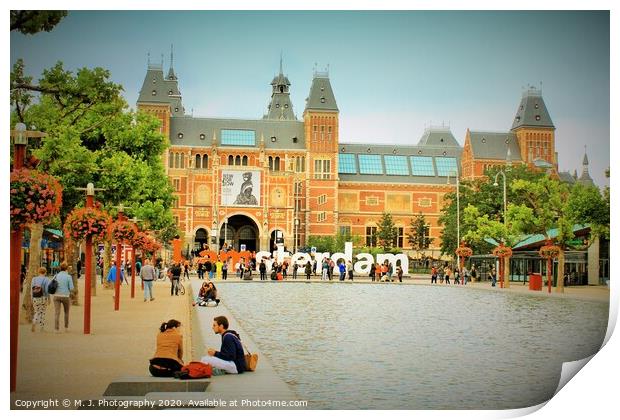 The Rijksmuseum in Amsterdam.  Print by M. J. Photography