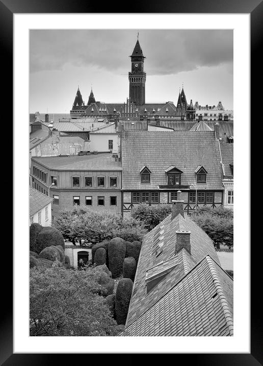 Helsingborg Elevated View Across Town Framed Mounted Print by Antony McAulay
