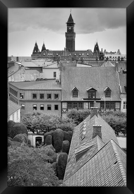 Helsingborg Elevated View Across Town Framed Print by Antony McAulay