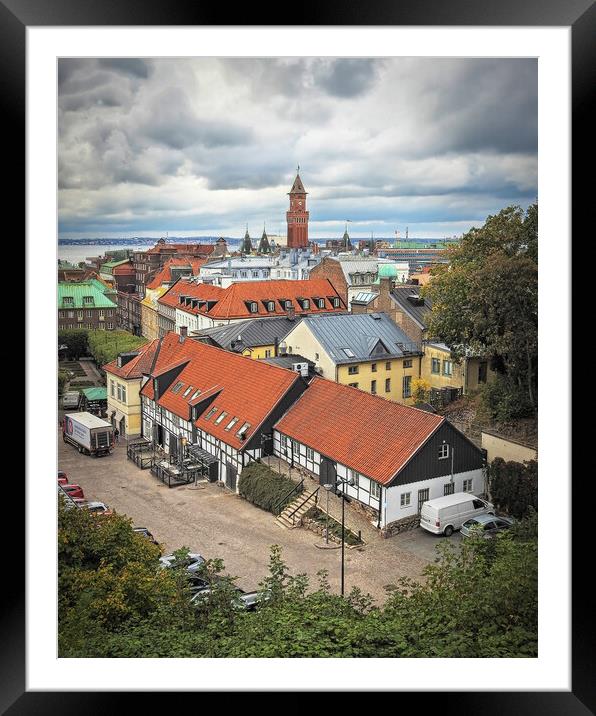 Helsingborg Elevated View of City  Framed Mounted Print by Antony McAulay