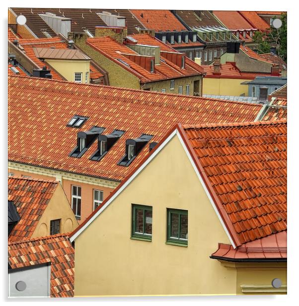 Helsingborg Elevated View of its Rooftops Acrylic by Antony McAulay