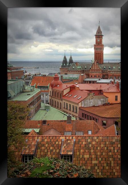 Rooftops of Helsingborg Framed Print by Antony McAulay