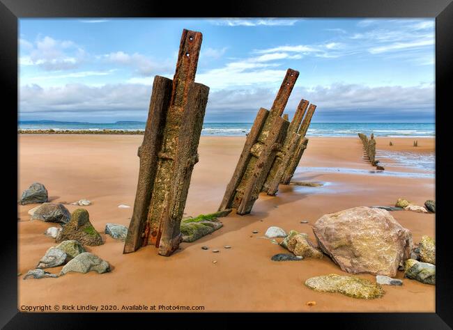 Groyne Penmaenmawr Beach Framed Print by Rick Lindley