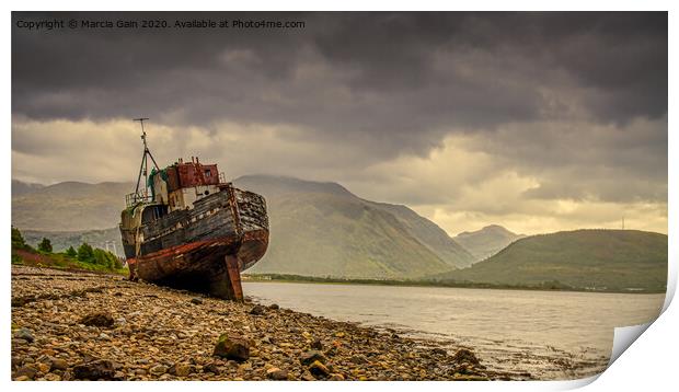 Corpach Wreck Print by Marcia Reay