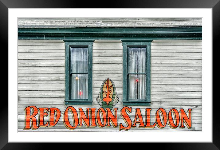 The Red Onion Saloon Framed Mounted Print by Peter Lennon