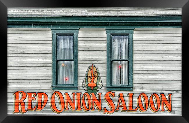 The Red Onion Saloon Framed Print by Peter Lennon