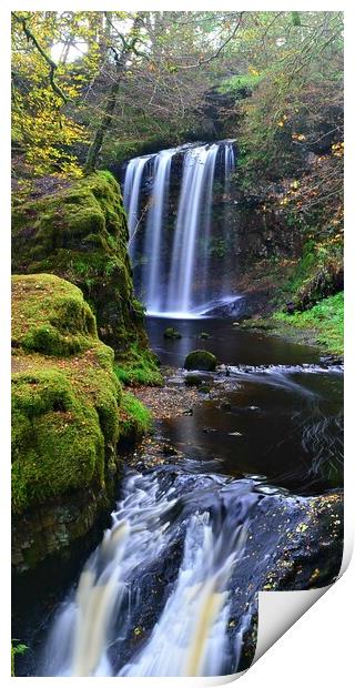 Ayrshire waterfall, Dalcairney falls, Dalmellingto Print by Allan Durward Photography