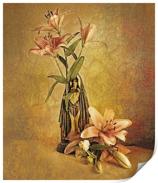 Vintage Lilies Print by Irene Burdell