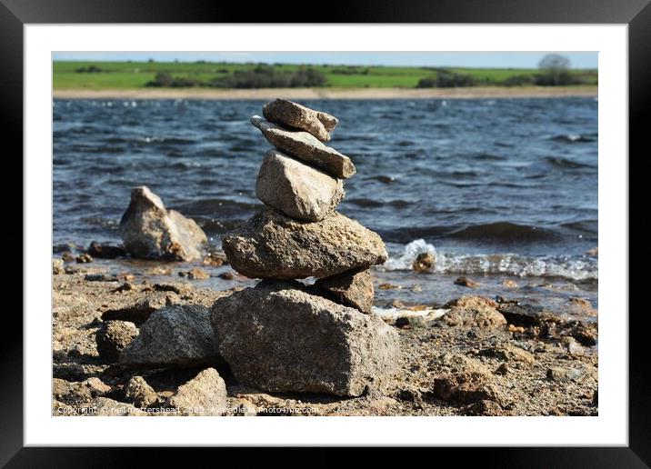 Stacking Stones, Colliford Lake, Cornwall. Framed Mounted Print by Neil Mottershead