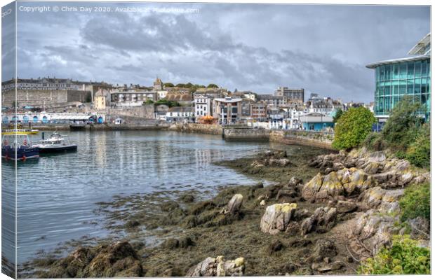 The Entrance to Sutton Harbour Canvas Print by Chris Day