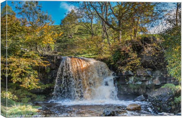 East Gill Force, Keld, in Spate Canvas Print by Richard Laidler