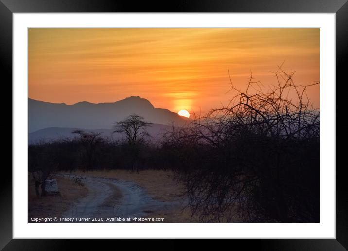 African Sunrise Framed Mounted Print by Tracey Turner
