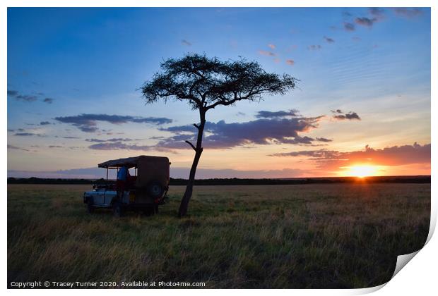 African Sundowner - Sunset in Kenya Print by Tracey Turner
