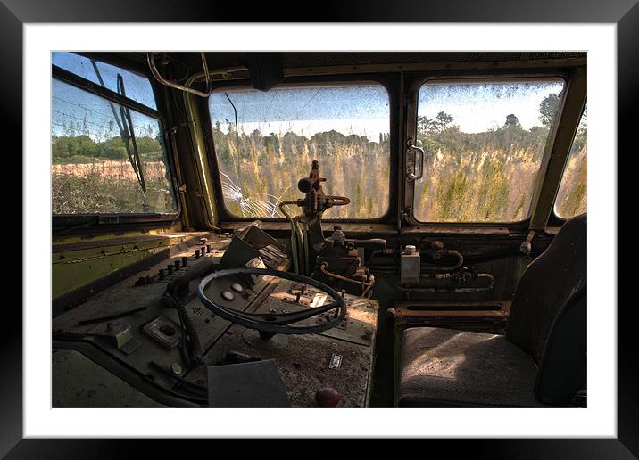 German train cab Framed Mounted Print by Nathan Wright