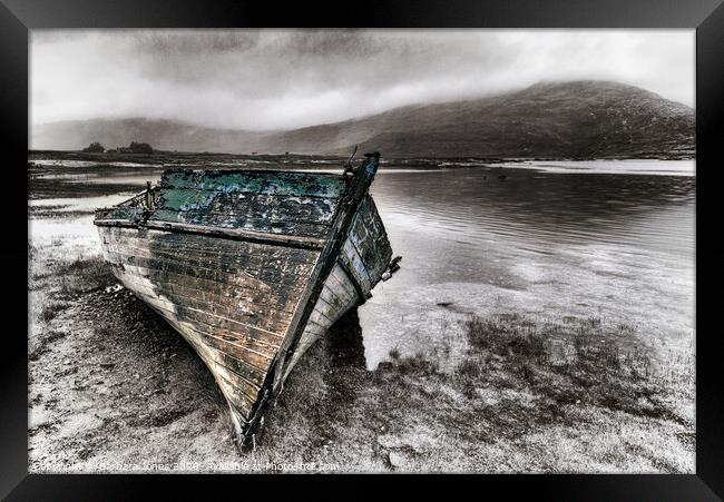 Wooden Boat Loch Scridain Isle of Mull   Framed Print by Barbara Jones