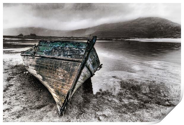 Wooden Boat Loch Scridain Isle of Mull   Print by Barbara Jones