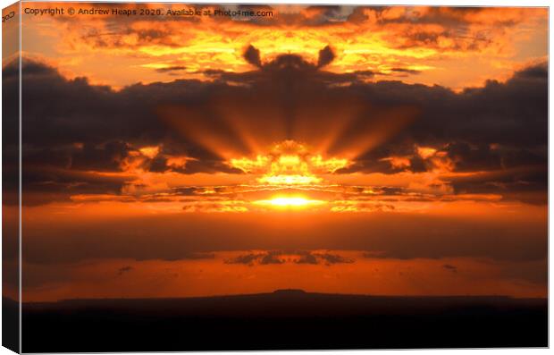 Sunset rays late evening Canvas Print by Andrew Heaps