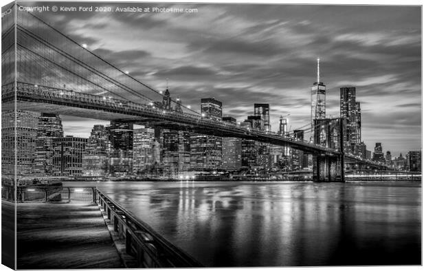 Brooklyn Bridge and Manhattan Canvas Print by Kevin Ford