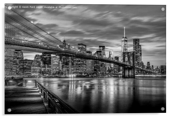 Brooklyn Bridge and Manhattan Acrylic by Kevin Ford