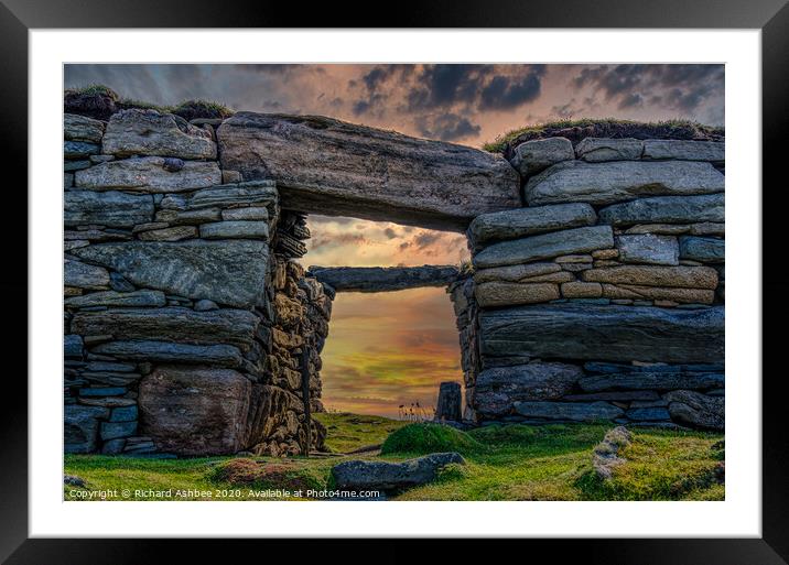 Iron age fort, Scatness Shetland Framed Mounted Print by Richard Ashbee
