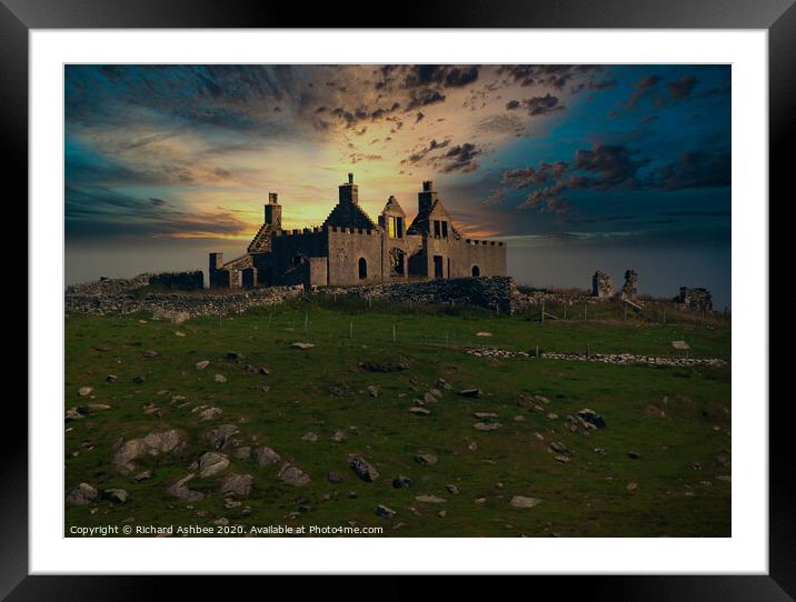 A castle on a hill Framed Mounted Print by Richard Ashbee