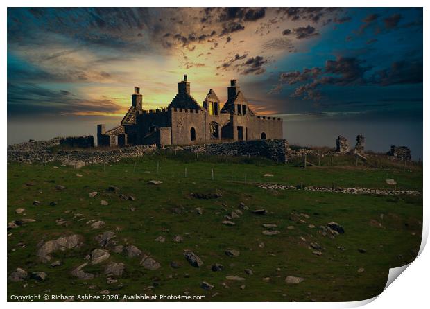 A castle on a hill Print by Richard Ashbee