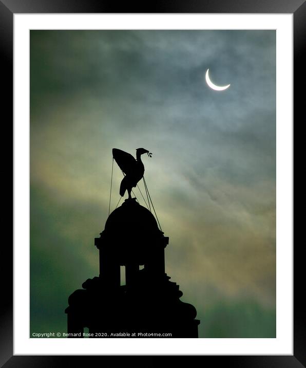 Partial Eclipse over Liverbird No.2 2015 Framed Mounted Print by Bernard Rose Photography
