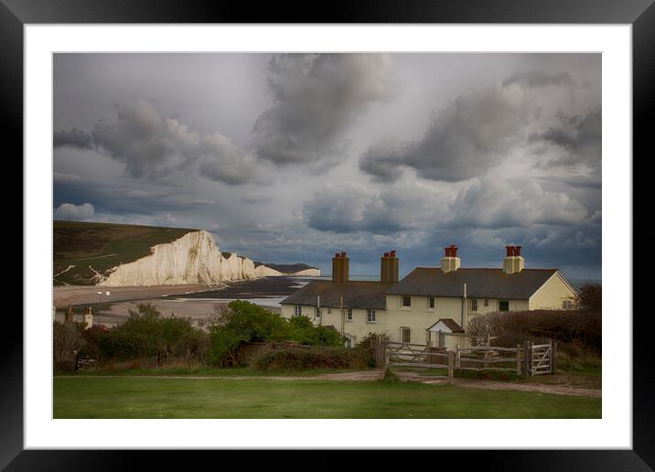 Seven Sisters & Coastguard Cottages Framed Mounted Print by Phil Clements