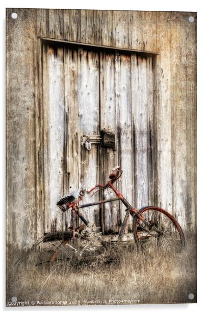 Glen Etive Shed and Bike Scotland Acrylic by Barbara Jones