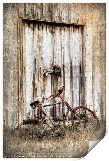 Glen Etive Shed and Bike Scotland Print by Barbara Jones
