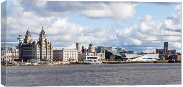 Panorama of the Liverpool waterfront Canvas Print by Jason Wells