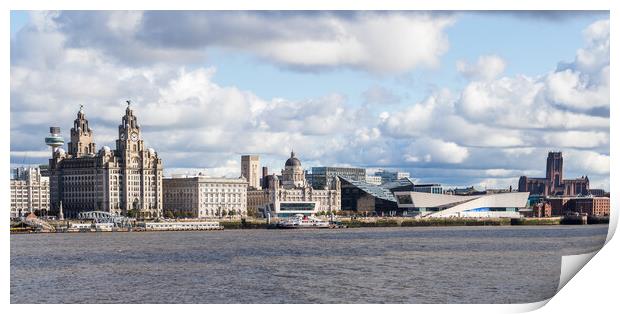 Panorama of the Liverpool waterfront Print by Jason Wells