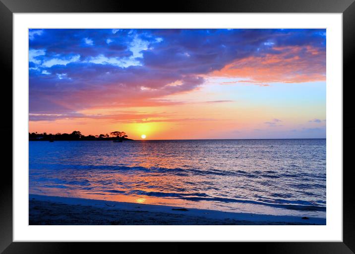 Jamaican Sunset Framed Mounted Print by Elaine Manley