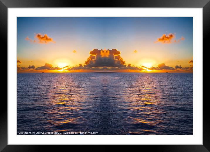 Beautiful Sunset Over the Sea Framed Mounted Print by Darryl Brooks