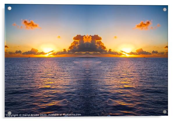 Beautiful Sunset Over the Sea Acrylic by Darryl Brooks