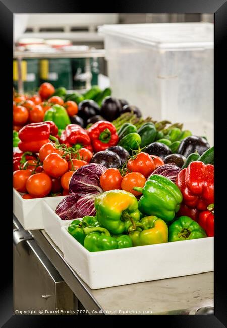 Vegetable Prep in Kitchen Framed Print by Darryl Brooks