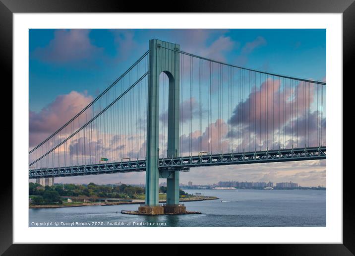 Verrazano Bridge Support Framed Mounted Print by Darryl Brooks