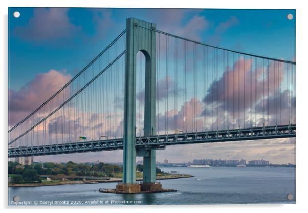 Verrazano Bridge Support Acrylic by Darryl Brooks