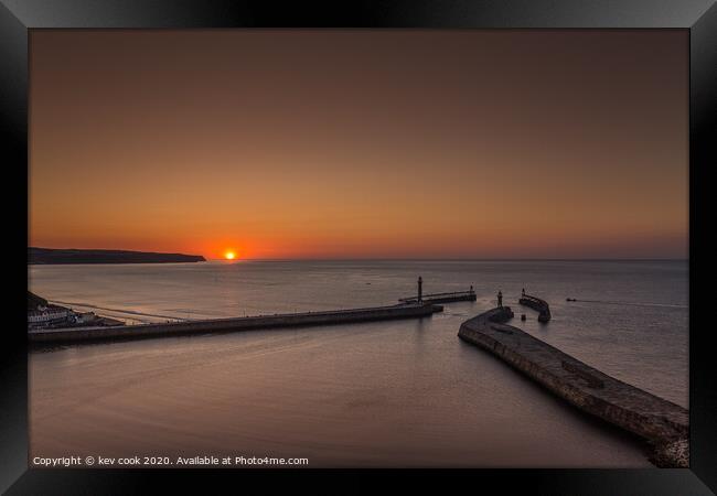 Whitby sunset. Framed Print by kevin cook