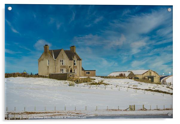 Snowy Manse Acrylic by Richard Ashbee