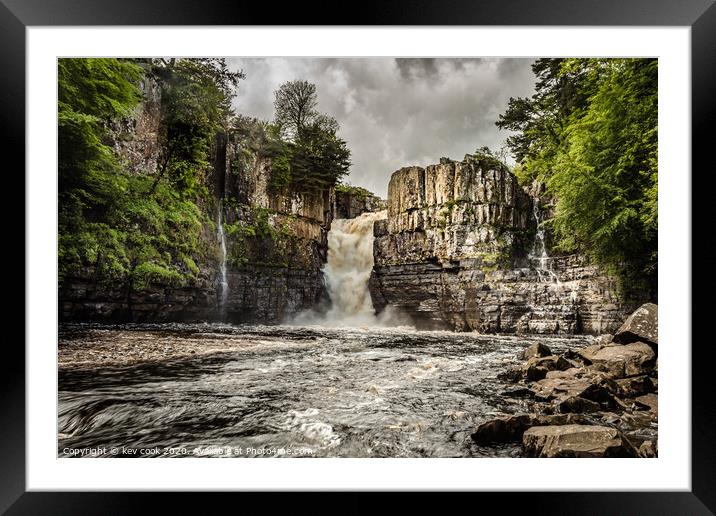 High force waterfall summertime Framed Mounted Print by kevin cook